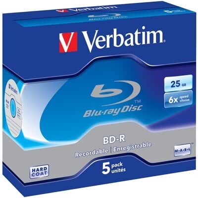 Verbatim Blu-Ray Bd-R (6x) 25gb - 5 Stk