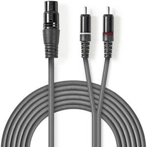 Nedis Xlr Stereokabel Xlr 3 Pin Hun - 2 X Rca Han - 1.5 M