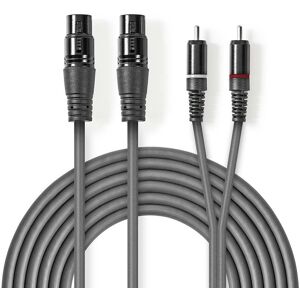 Nedis Xlr Stereokabel 2 X Xlr 3 Pin Hun - 2 X Rca Han - 1.5 M