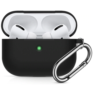 Airpods Pro Silikone Cover - M/karabin - Sort