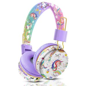 Unicorn Over-Ear Bluetooth Høretelefoner Til Børn - Lilla
