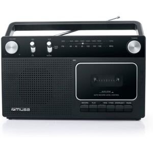 Muse M-152 Rc, Radiokasetteoptager, Fm - Sort