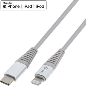Inline Usb-C Til Lightning Kabel - Mfi Apple - Sølv - 1 M