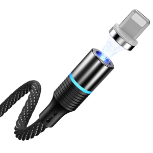 Apple Magnetisk Usb Lightning Kabel - Quick Charge 3a - 1.2 M - Sort