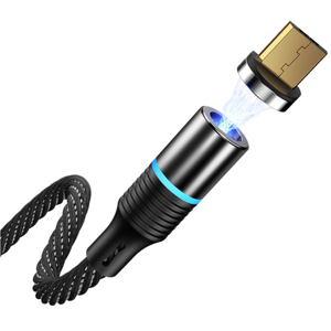 Magnetisk Usb Micro-B Kabel - Quick Charge 3a - 2 M - Sort