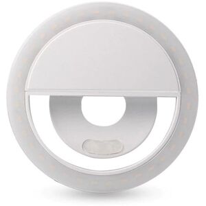 Selfie Led Lys Ring - M/batteri - Hvid