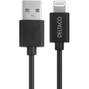 Deltaco Usb-A Til Lightning Kabel - Mfi Godkendt - Sort - 2 M