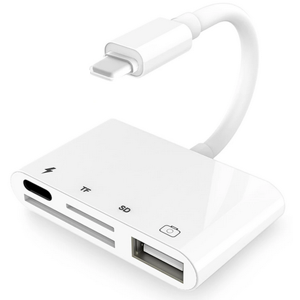 Apple Lightning 4i1 Adapter - Lightning/usb-A/sd/micro Sd - Hvid