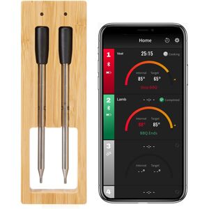 Premium Smart Bluetooth Grill Termometer - App Styret - 2-Pak