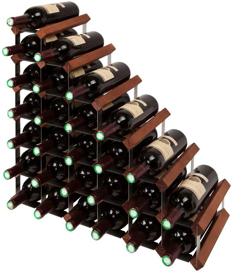 Mensolas Til Trappe - 27 Flasker I Mørkbejset Fyrretræ Mensolas Til Trappe - 27 Flasker I Mørkbejset Fyrretræ