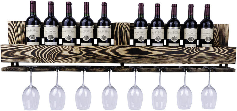 Vinobarto - Odin, Brændt Vinhylde Til Vin Og Glas - Bred Model Vinobarto - Odin, Brændt Vinhylde Til Vin Og Glas - Bred Model