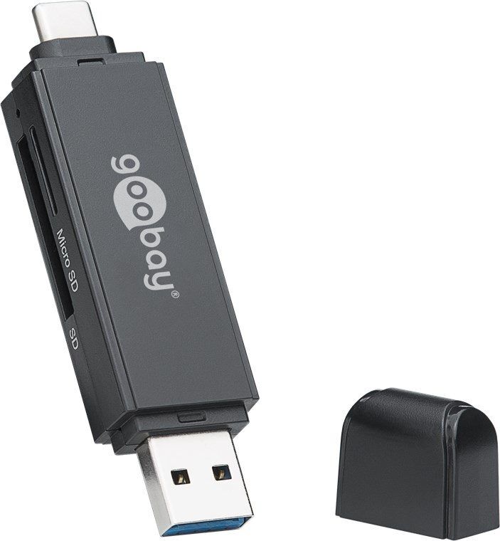 Deltaco USB-C och USB 3.0 minneskortläsare Deltaco USB-C och USB 3.0 minneskortläsare