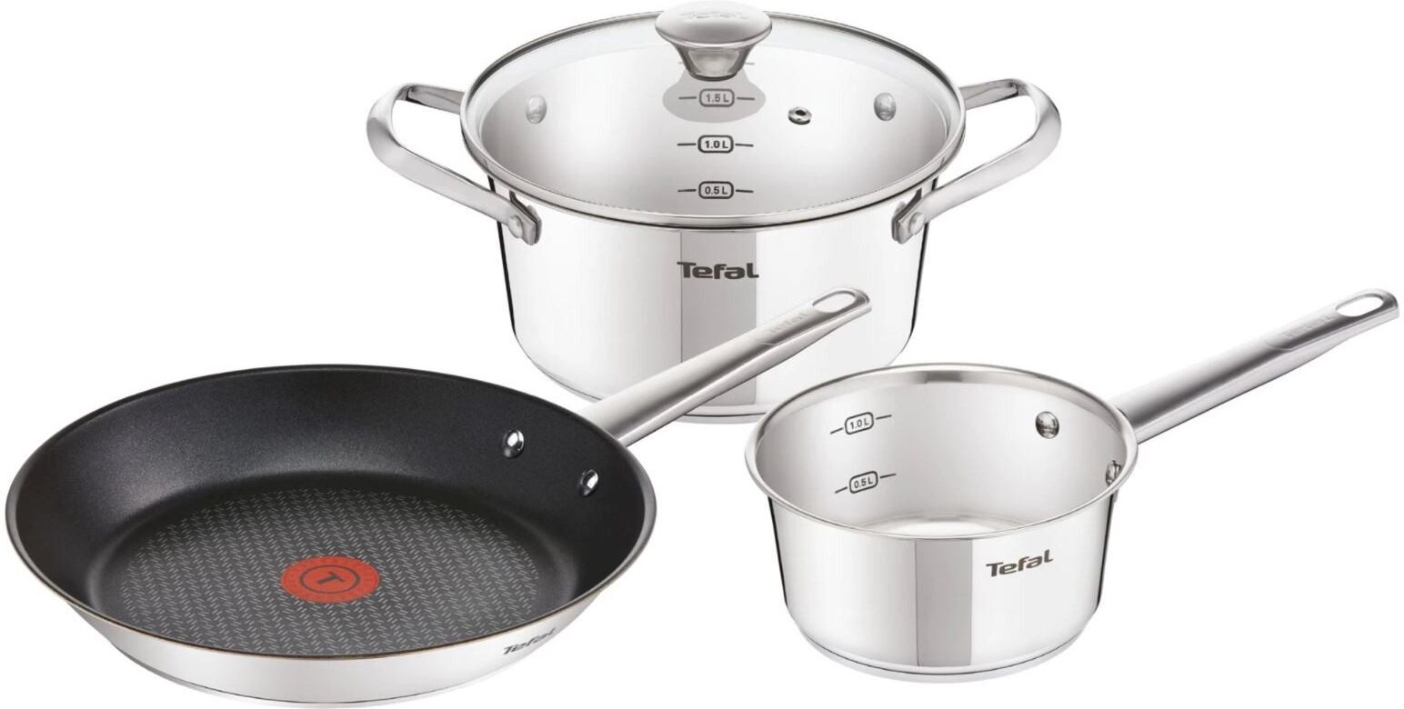 False Tefal Paket med stekpanna, kastrull och gryta False Tefal Paket med stekpanna, kastrull och gryta