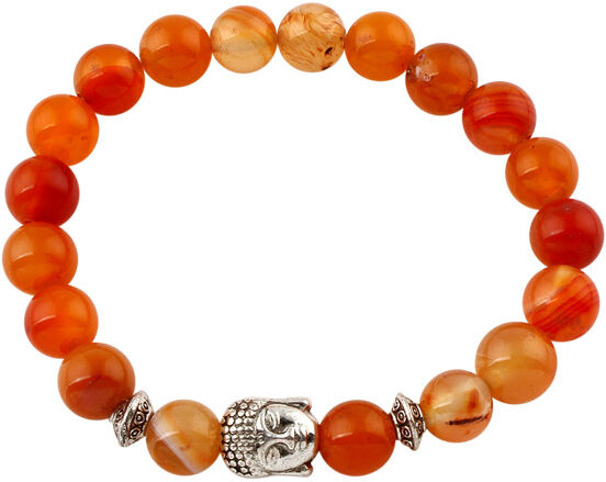 Buddha armbånd - Lykkearmbånd - Orange agat