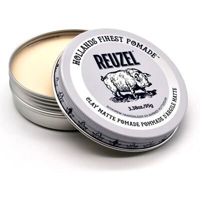 Reuzel Clay Matte Pomade - Medium Fiksering, Kort Hår - Pomade Reuzel Clay Matte Pomade - Medium Fiksering, Kort Hår - Pomade