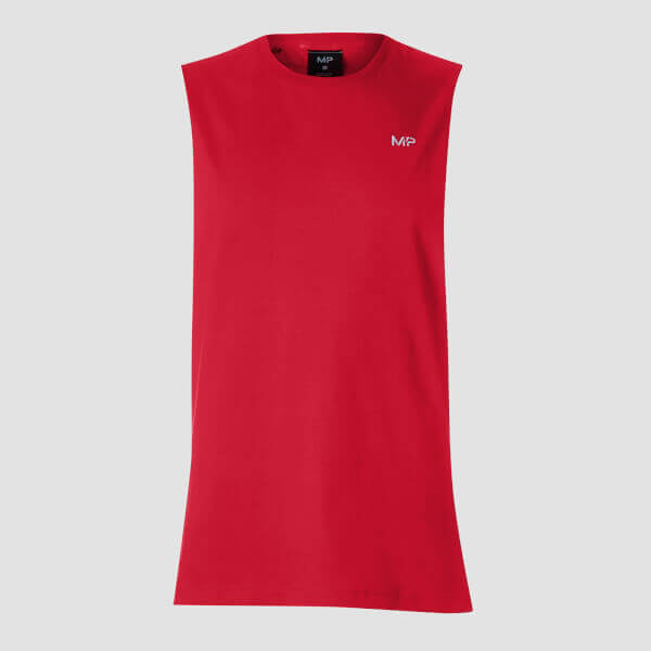 Myprotein Camiseta sin mangas con sisas caídas Essentials para hombre de MP - Rojo - L
