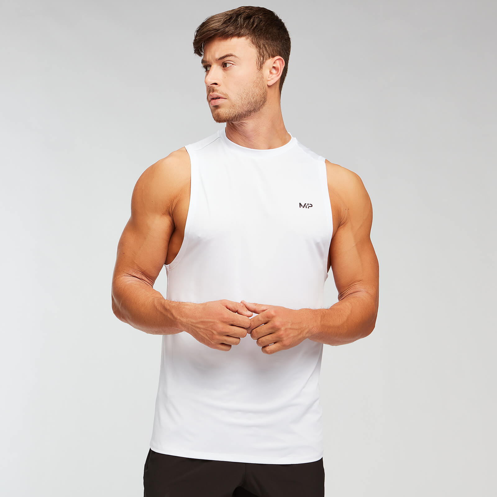 Myprotein Camiseta sin mangas Essentials Training para hombre de MP - Blanco - L Myprotein Camiseta sin mangas Essentials Training para hombre de MP - Blanco - L