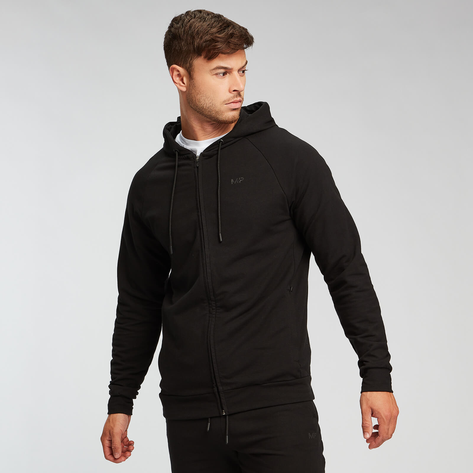 Myprotein Sudadera con capucha y cremallera Form para hombre de MP - Negro - XS