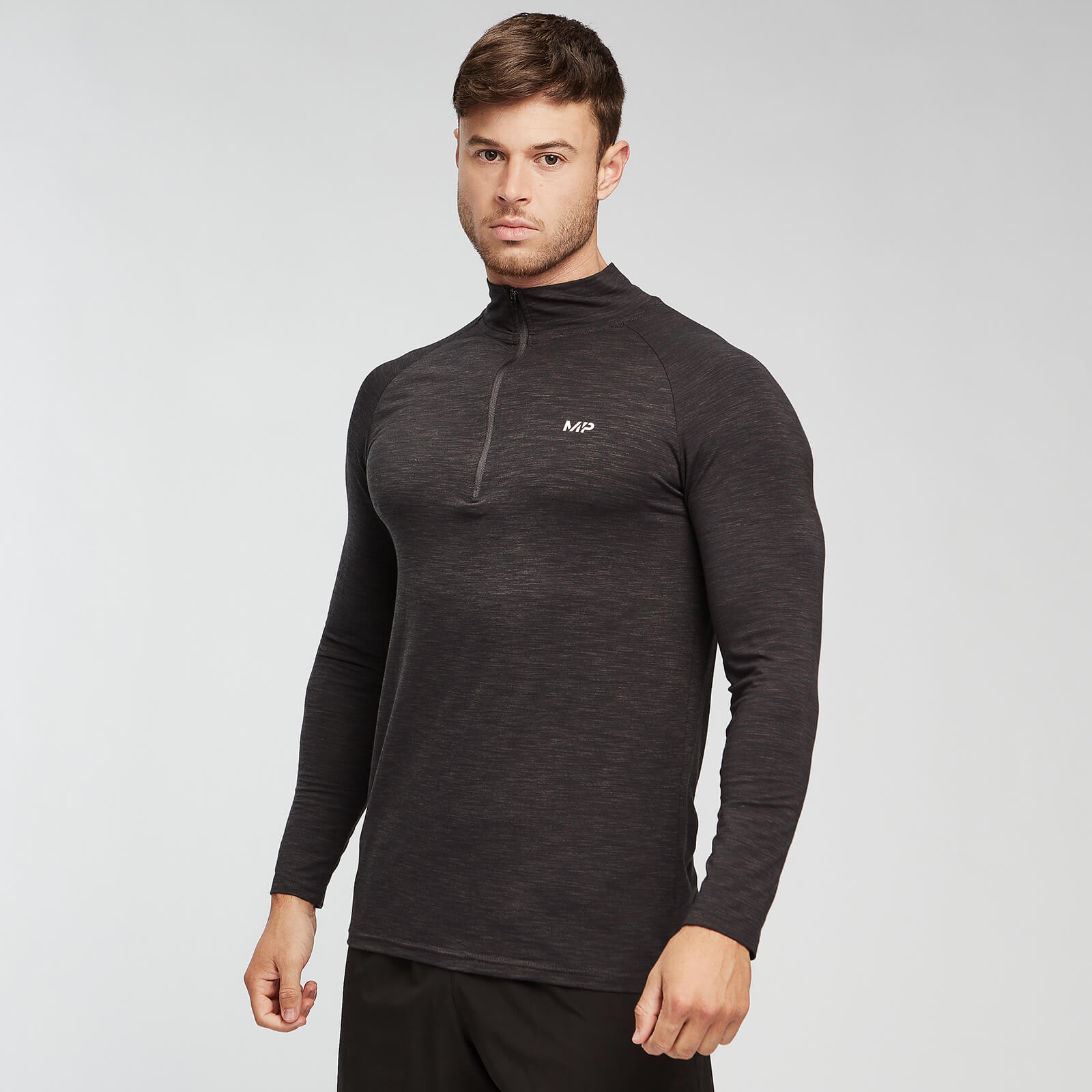 Myprotein Camiseta con Cremallera 1/4 Performance - Negro/Gris - L Myprotein Camiseta con Cremallera 1/4 Performance - Negro/Gris - L