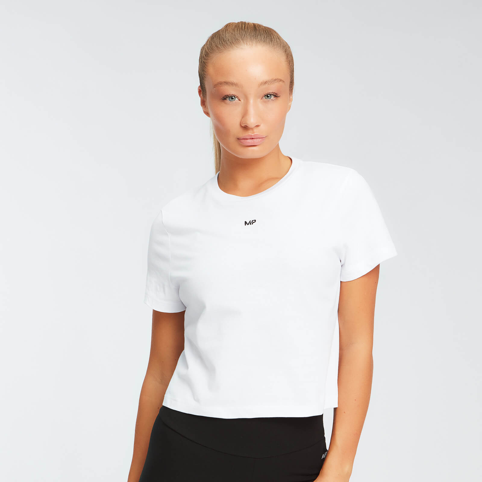 Myprotein Camiseta corta Essentials para mujer de MP - Blanco - XL Myprotein Camiseta corta Essentials para mujer de MP - Blanco - XL
