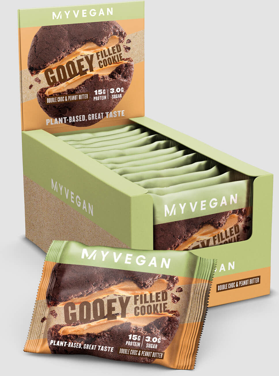 Myvegan Cookie Vegana Proteica Rellena - Chocolate Doble con Mantequilla de Cacahuete Myvegan Cookie Vegana Proteica Rellena - Chocolate Doble con Mantequilla de Cacahuete