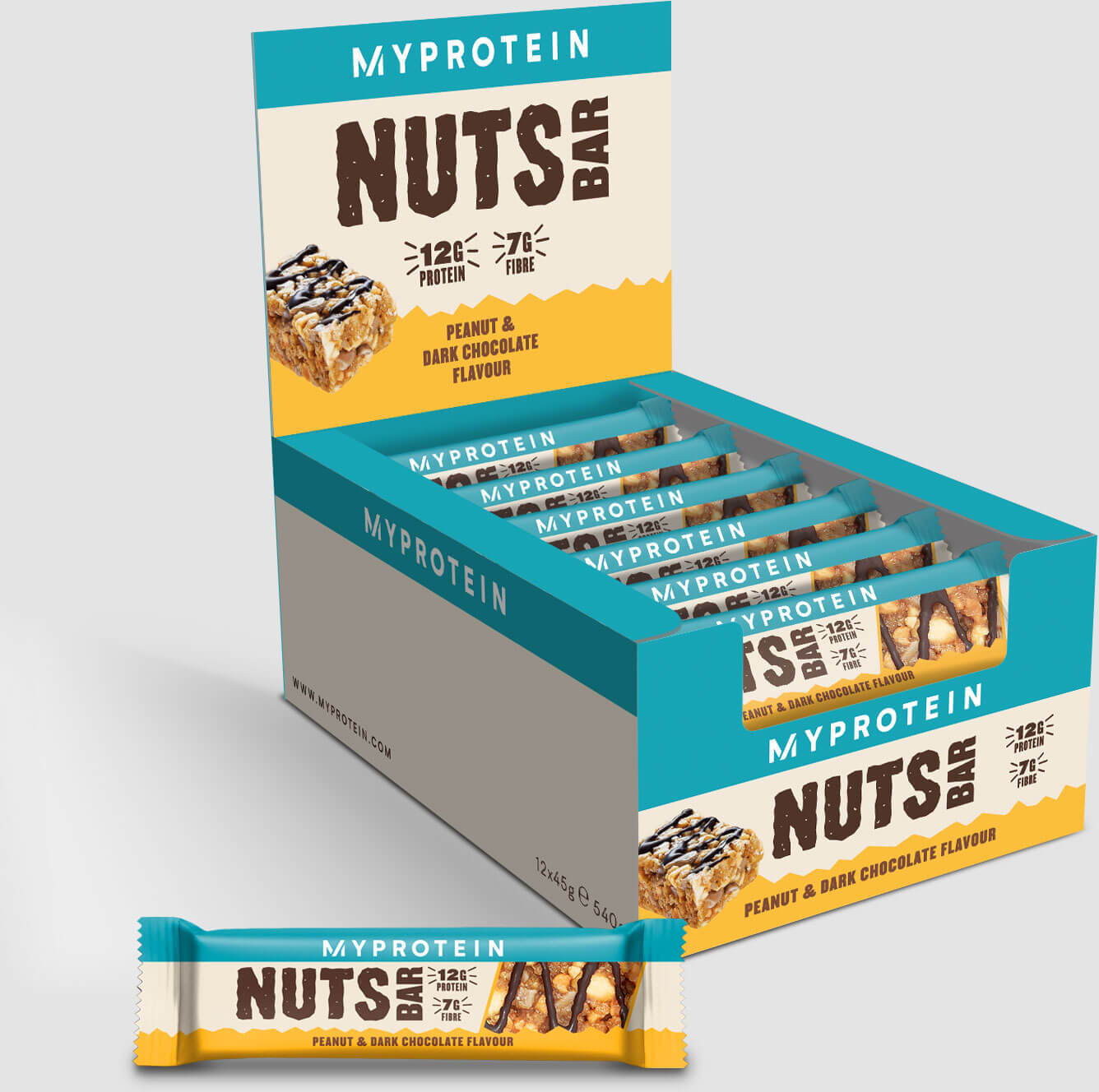 Myprotein N.U.T.S Bar - 12 x 45g - Dark Chocolate & Peanut Myprotein N.U.T.S Bar - 12 x 45g - Dark Chocolate & Peanut