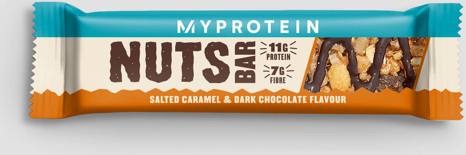 Myprotein Nuts Bar (Muestra) - 45g - Chocolate Negro y Caramelo Salado Myprotein Nuts Bar (Muestra) - 45g - Chocolate Negro y Caramelo Salado