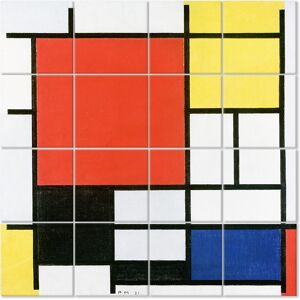 Legendarte Panel Decorativo Composición Con Plano Rojo - Piet Mondrian 200x200cm