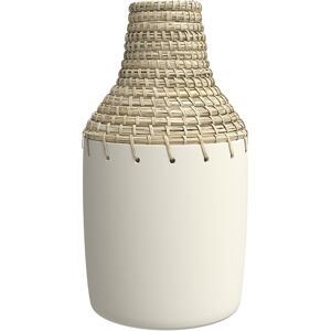 Rendez-Vous Déco Jarrón en terracota blanca y fibra de mendong h37cm