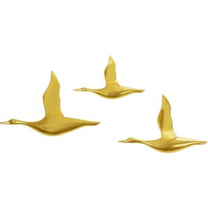 Kare Design Deco de pared tres patos dorados de poliresina