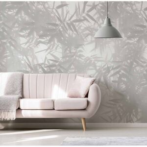 Acte Deco Papel pintado panoramico sombras de planta bambú gris 450x250cm
