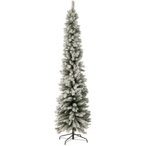 LANADECO Árbol de navidad artificial nevado de plástico verde de 57x57x240 cm