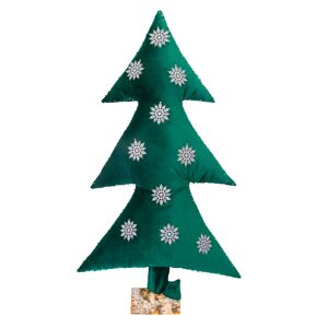 MX HOME Arbol de navidad luminoso de terciopelo verde con copos 150cm