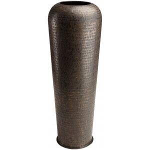 MACABANE Jarrón de aluminio h85cm cobre negro antiguo con grabados