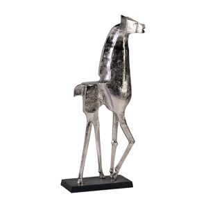 MOYCOR Figura decorativa caballo aluminio plateado anch. 115 cm