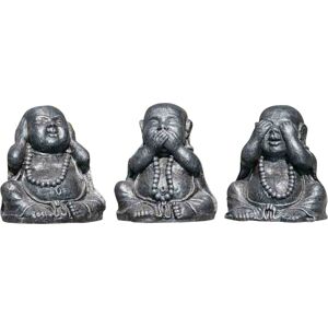 Wanda Collection Estatuas de buda sabiduría pátina gris 40 cm