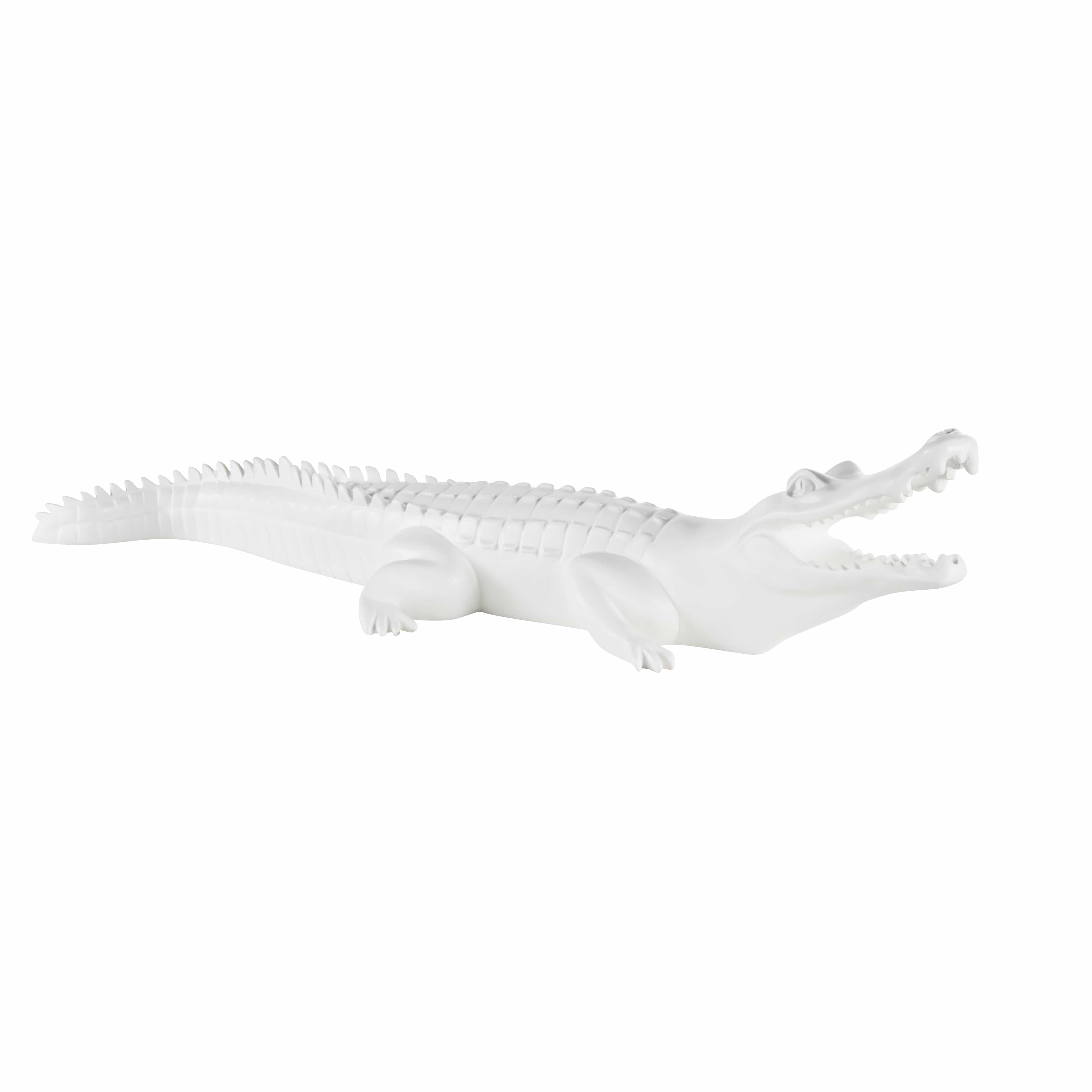 Maisons du Monde Decoración de cocodrilo blanco mate L. 88 cm
