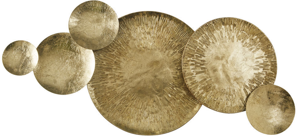 Maisons du Monde Decoración de pared de metal dorado 131x56