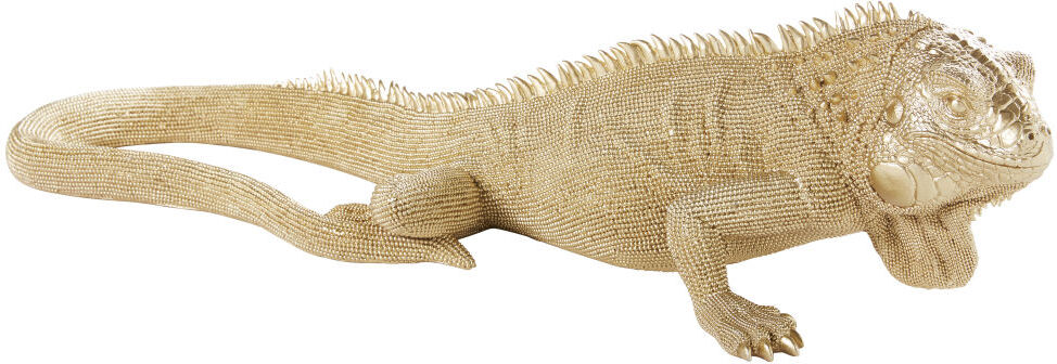 Maisons du Monde Estatua de iguana dorada con efecto perlado L.65