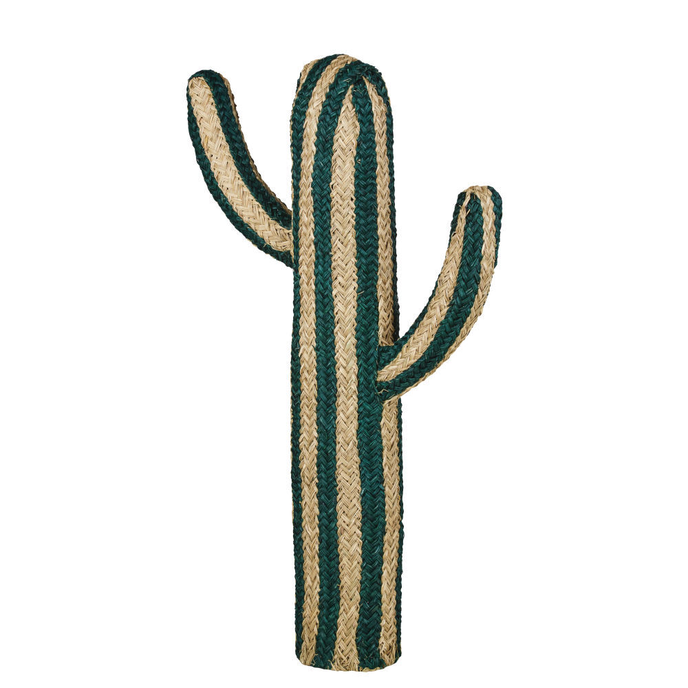 Maisons du Monde Figura de cactus bicolor a rayas en verde, alt. 120