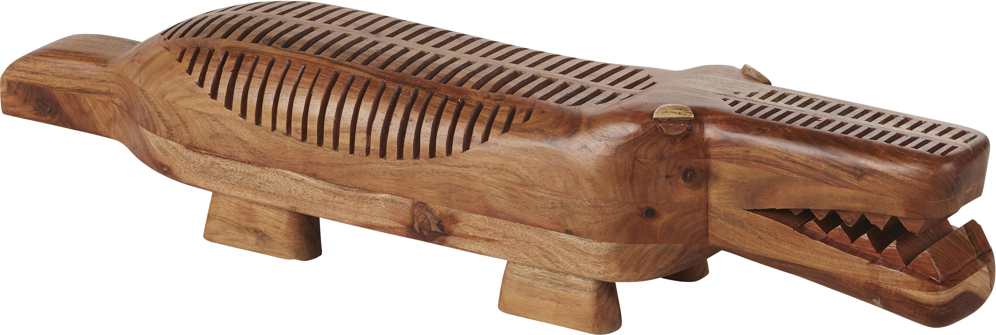 Maisons du Monde Figura de cocodrilo de madera de acacia tallada Alt. 21