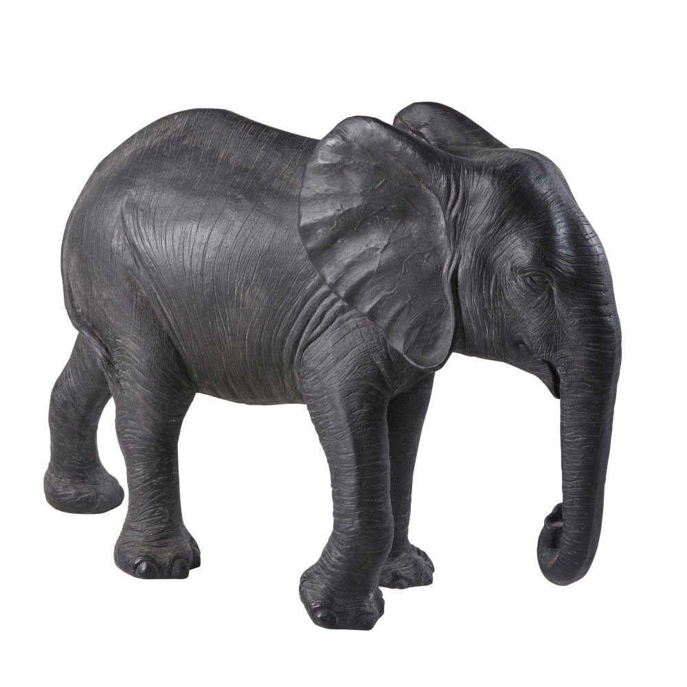 Maisons du Monde Figura de elefante negro mate Alt.72