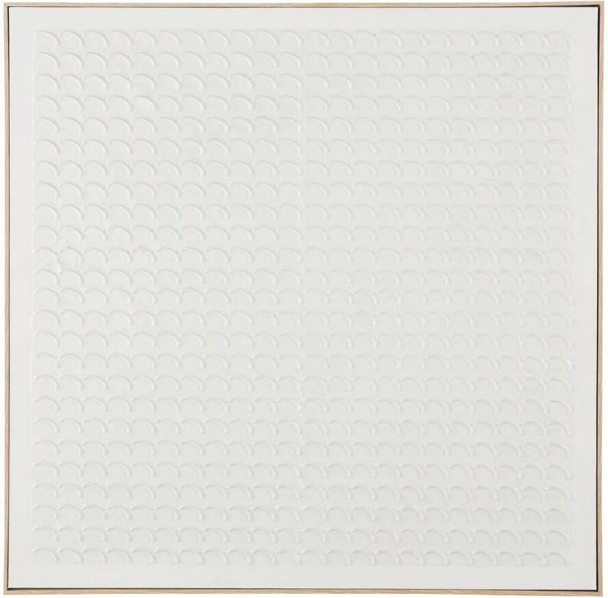 Maisons du Monde Lienzo pintado blanco 100x100