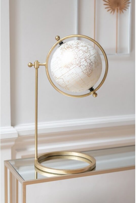 LANADECO Globo terráqueo orientable hierro/ plástico oro/blanco alt. 35 cm