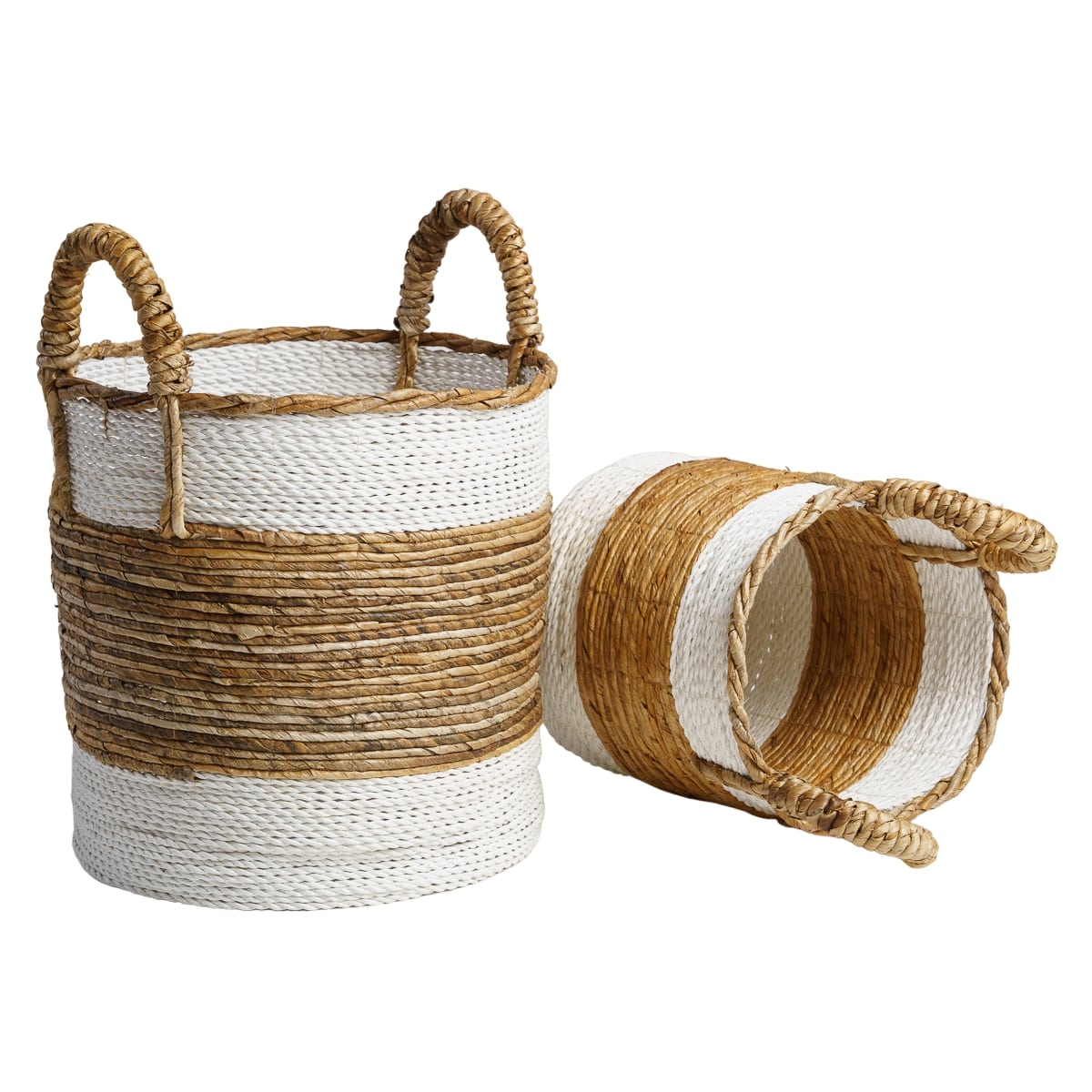 Wanda Collection Juego de 2 cestas de fibra vegetal con asas l-s