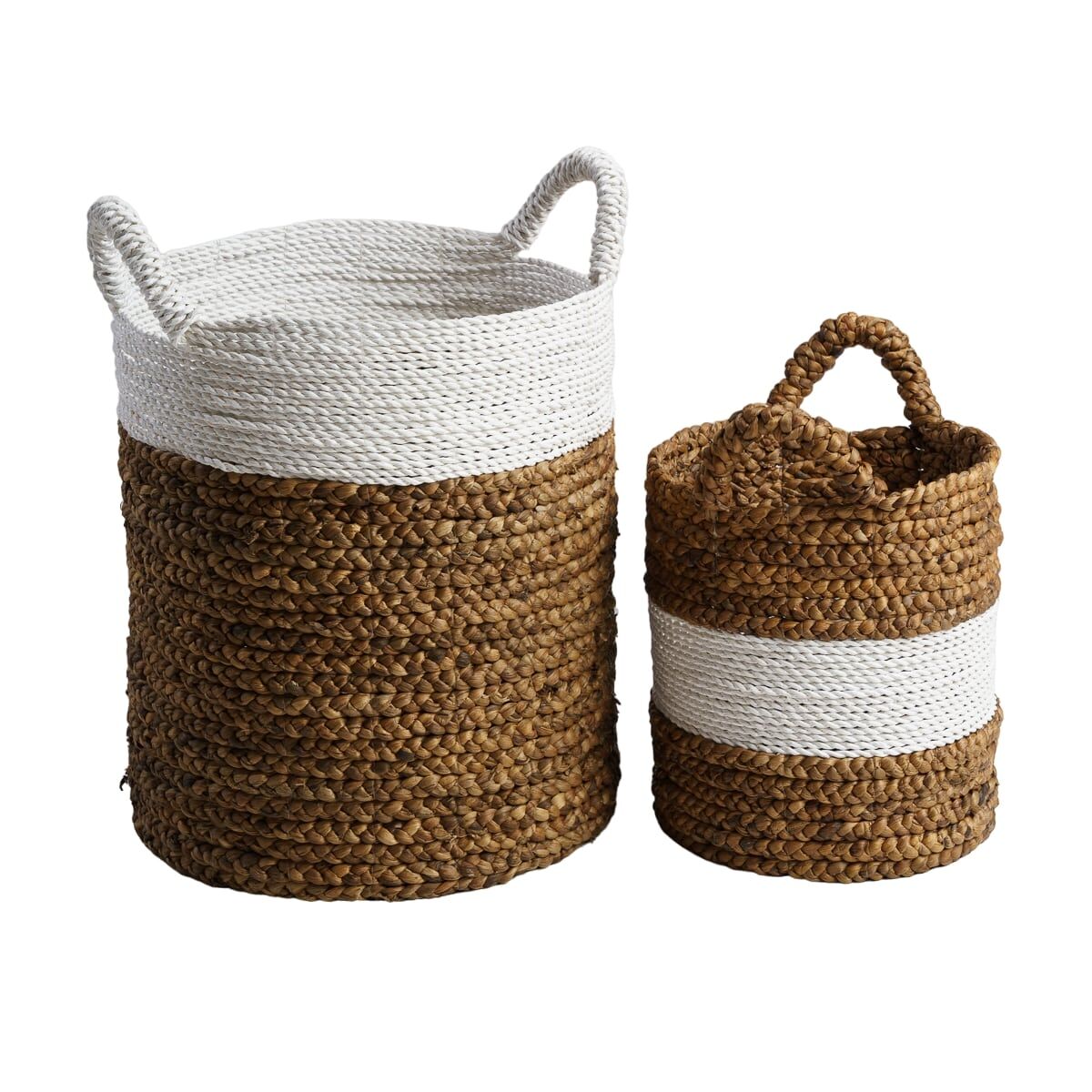 Wanda Collection Juego de 2 cestas trenzadas en jacinto de agua l-s