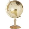 Maisons du Monde Globo terráqueo mapamundi beige y dorado con soporte de madera de mango