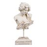 LolaHome Figura busto de mujer de resina beige de 27x18x60 cm