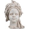 LolaHome Figura de africana de resina beige de 32x28x46 cm