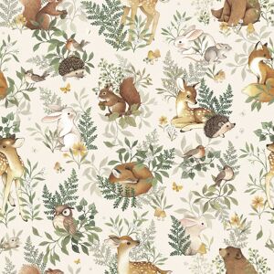 Lilipinso Papel pintado con estampado de bosque en beige 50 cm x 10 m